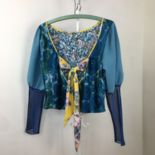 Load image into Gallery viewer, Bryga-1M Mixed Media Blouse in Lake