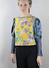 Load image into Gallery viewer, Bryga-2S Mixed Media Blouse in Lake