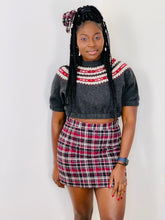 Load image into Gallery viewer, Mini and Headpiece Set in Burgundy Plaid