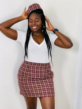 Load image into Gallery viewer, Mini and Hat Set in Rust Plaid