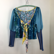 Load image into Gallery viewer, Bryga-1M Mixed Media Blouse in Lake

