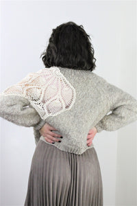 Chunky Knit and Lace Sweater
