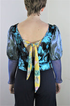 Load image into Gallery viewer, Bryga-2S Mixed Media Blouse in Lake

