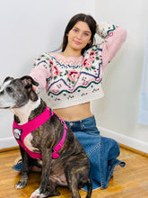 Load image into Gallery viewer, Pink/Cream Cropped Sweater
