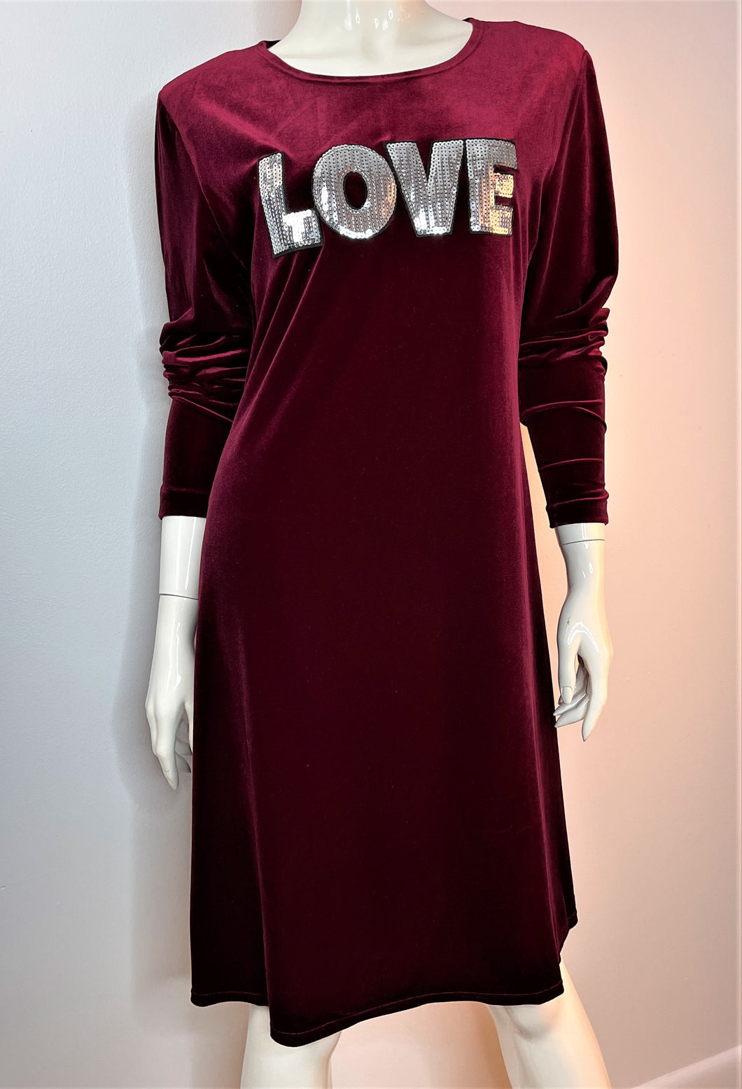 Crimson Long Sleeve Dress