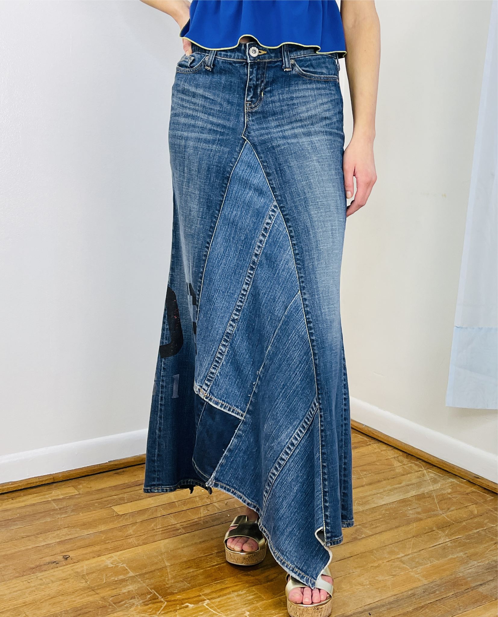 Upcycled jean skirt best sale